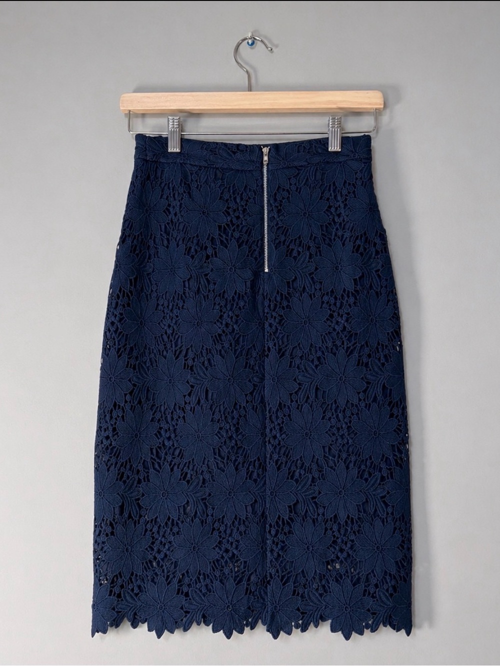 Lulus Blue Moon Floral Lace Midi Skirt Size S - Picture 6 of 9